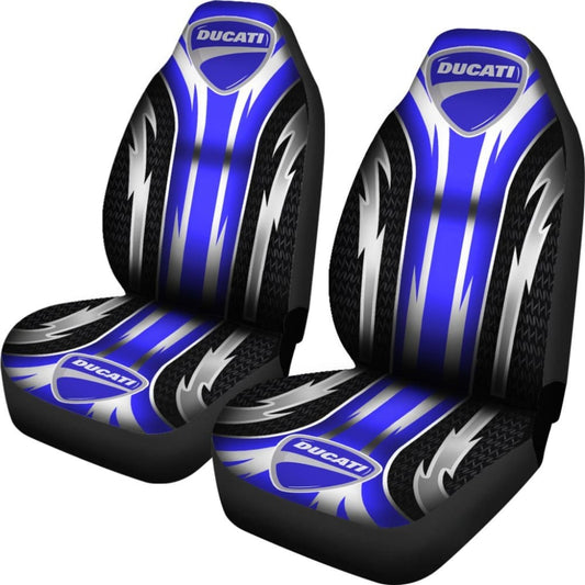 2 Front Ducati Seat Covers Blue 144627 - YourCarButBetter
