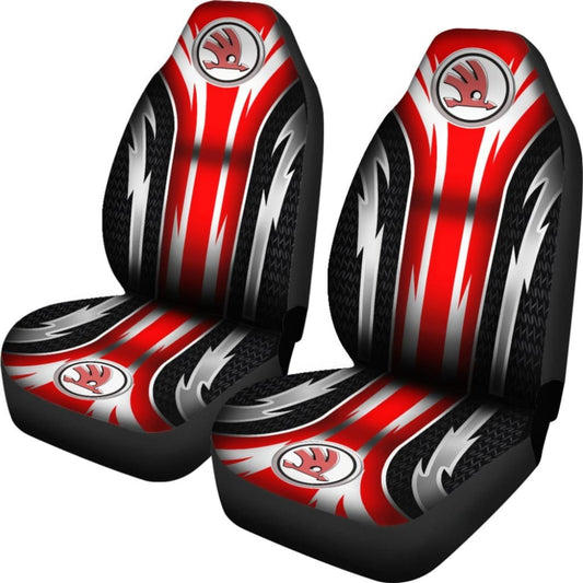 2 Front Skoda Seat Covers Red 144627 - YourCarButBetter