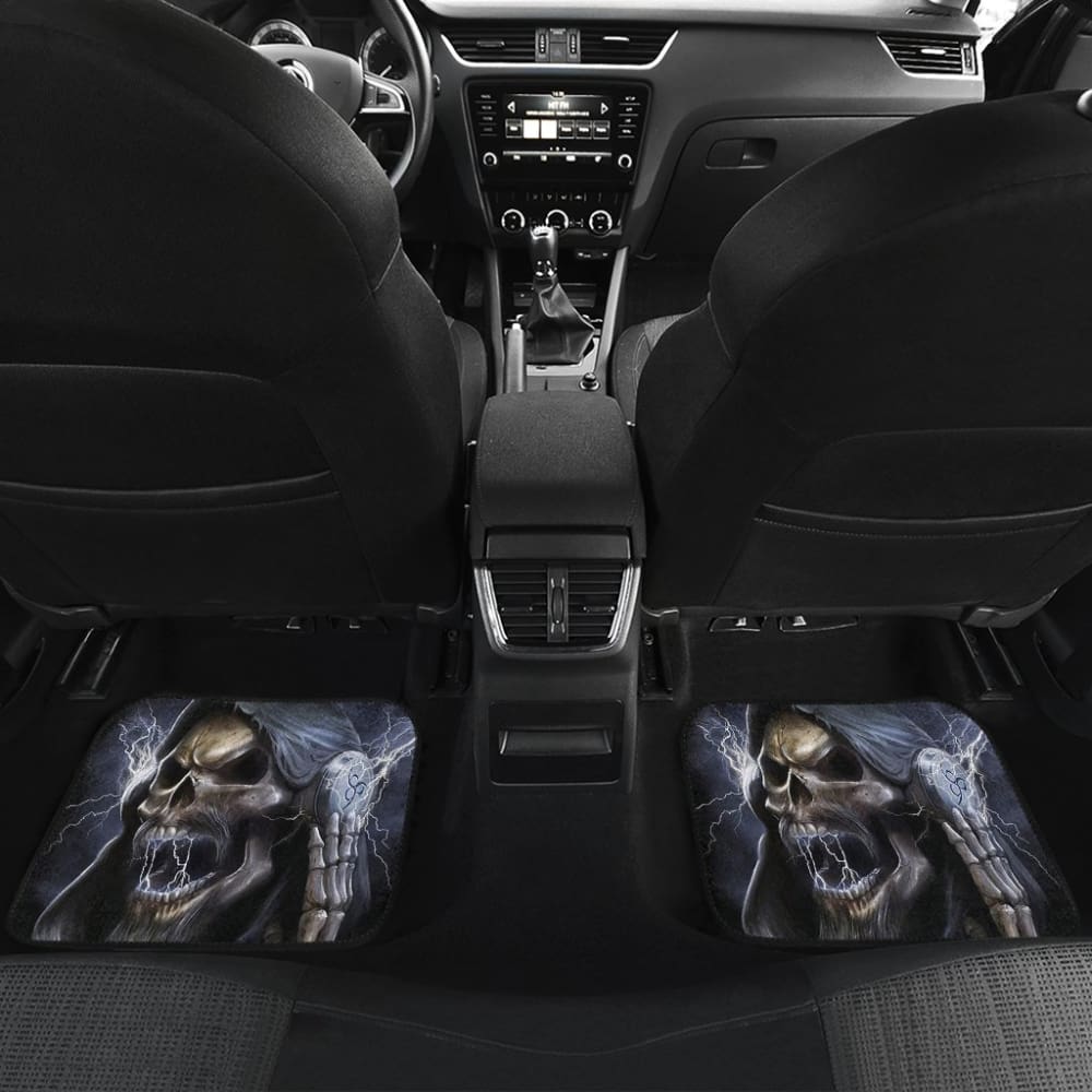4 Pcs Gothic Skull Car Mats 101819 - YourCarButBetter