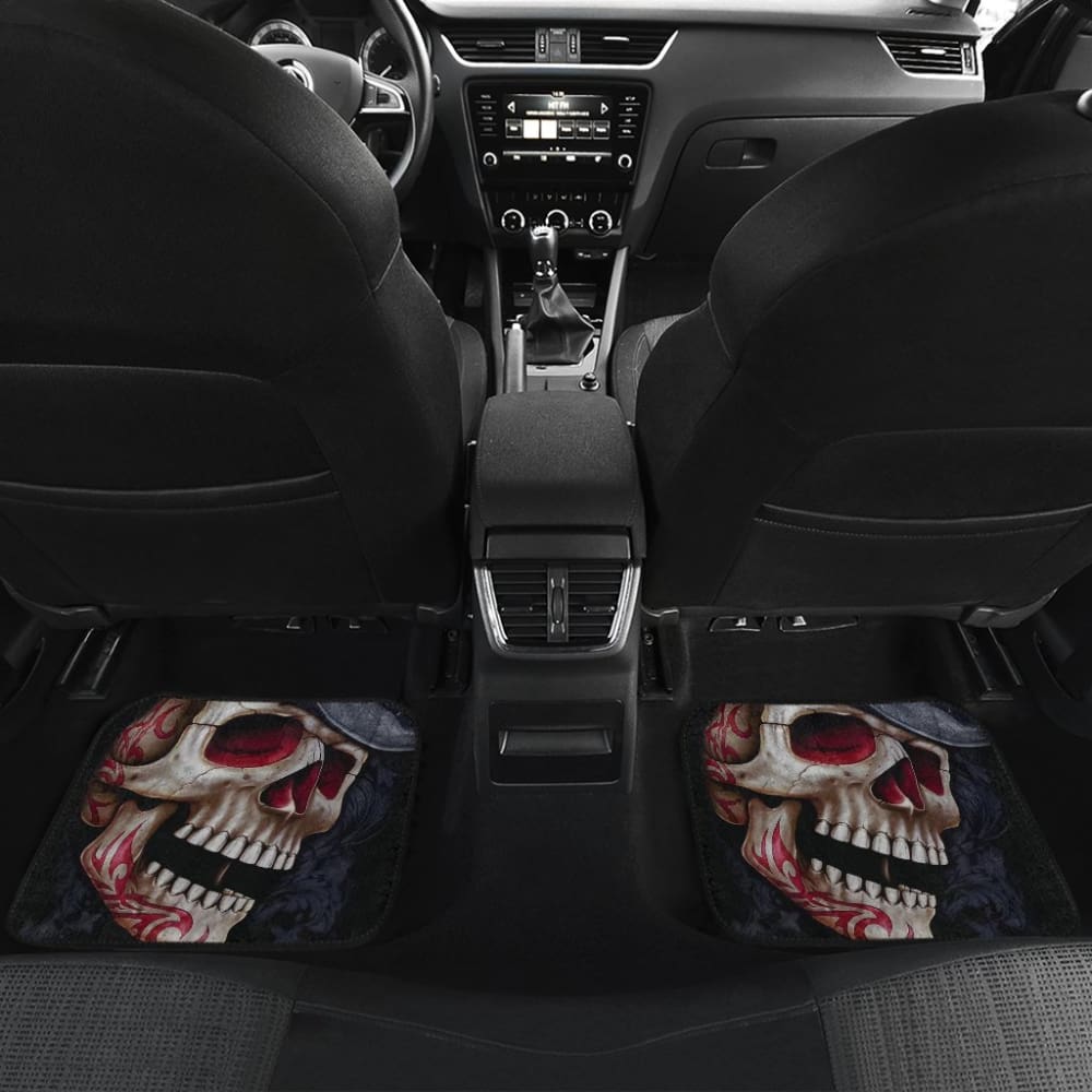 4 Pcs Grim Reaper Skull Car Mats 101819 - YourCarButBetter
