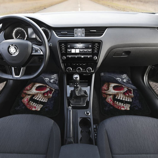 4 Pcs Grim Reaper Skull Car Mats 101819 - YourCarButBetter