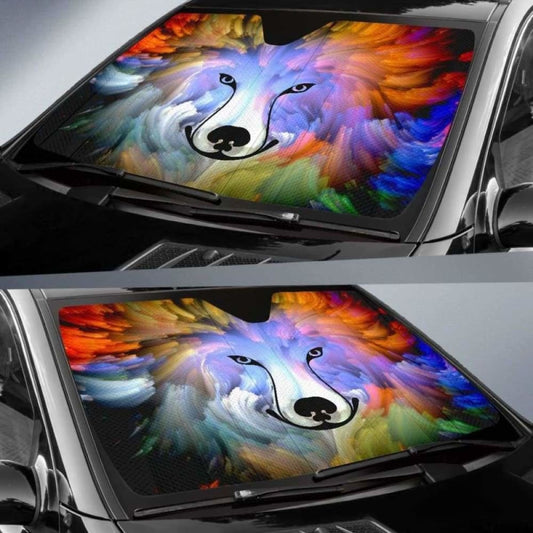 Abstract Dog Sun Shade 172609 - YourCarButBetter