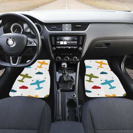 Airplane Star Cloud Colorful Front And Back Car Mats 194013 - YourCarButBetter