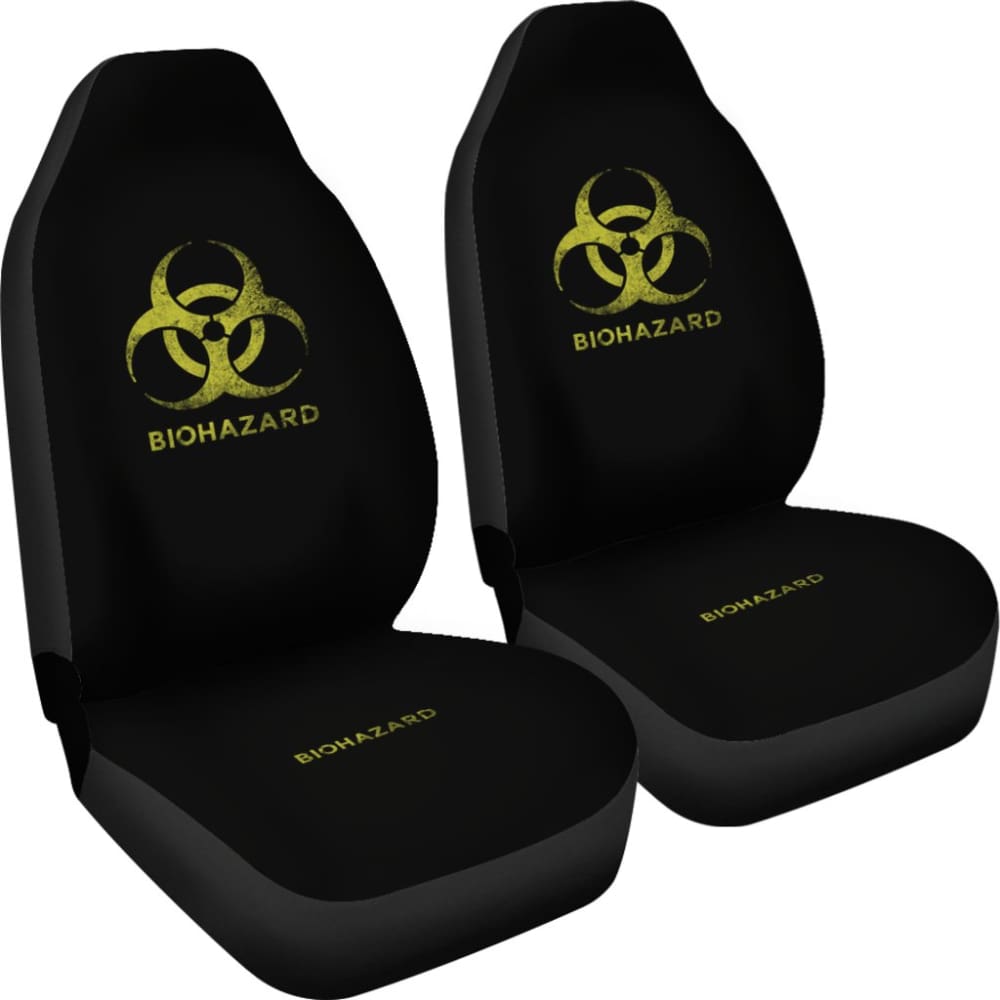 Amazing Alert Black and Yellow Biohazard Car Seat Covers 211401 - YourCarButBetter
