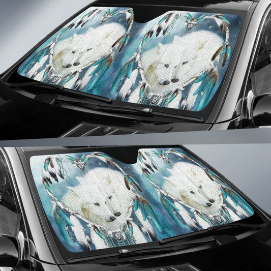 Amazing And Lovely Wolf Dreamcatcher Car Auto Sun Shades - Make Your Own Styles