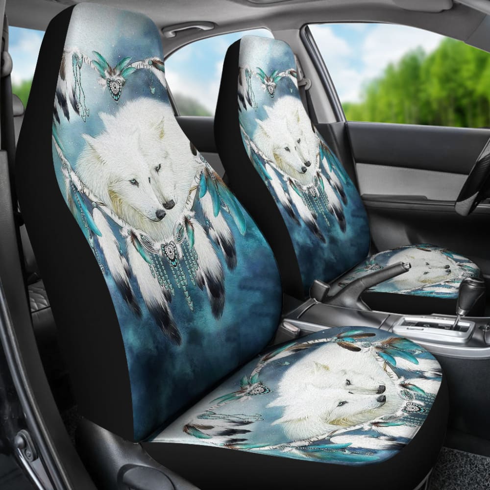 Amazing And Lovely Wolf Dreamcatcher Car Seat Covers - Make Your Own Styles