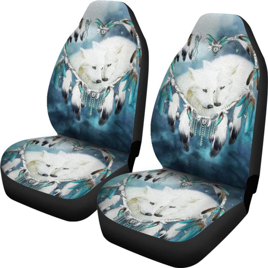 Amazing And Lovely Wolf Dreamcatcher Car Seat Covers - Make Your Own Styles