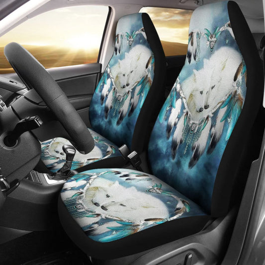 Amazing And Lovely Wolf Dreamcatcher Car Seat Covers - Make Your Own Styles