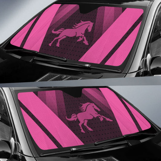 Amazing Black & Pink Horse Mustang Custom Car Accessories Car Auto Sun Shades 210801 - YourCarButBetter
