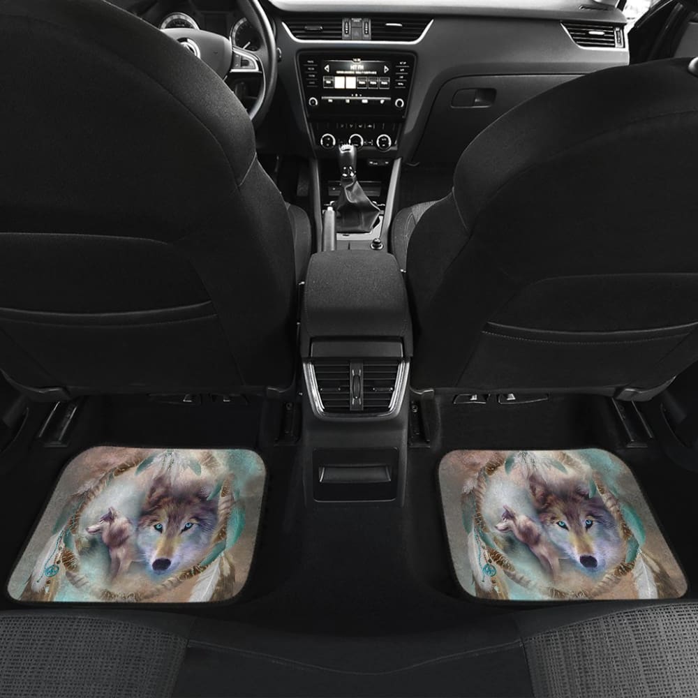 Amazing Dreamcatcher Blue Eyes Wolf Car Floor Mats 210507 - YourCarButBetter