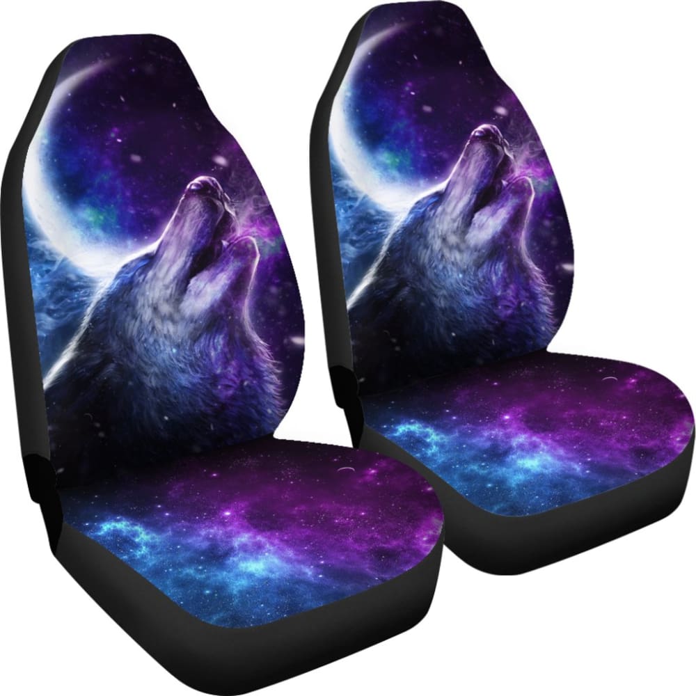 Amazing Galaxy Wolf And Moon Car Seat Covers 212203 - YourCarButBetter