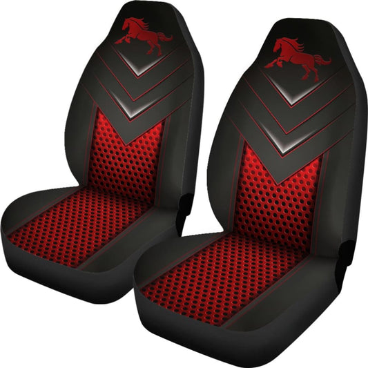 Amazing Red Horse Metallic Custom Style Printed Car Seat Covers 211501 - YourCarButBetter