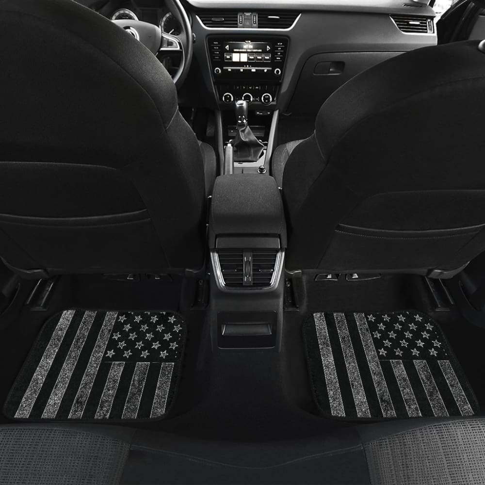 Amazing Thin Gray Line American Flag Car Floor Mats 212703 - YourCarButBetter