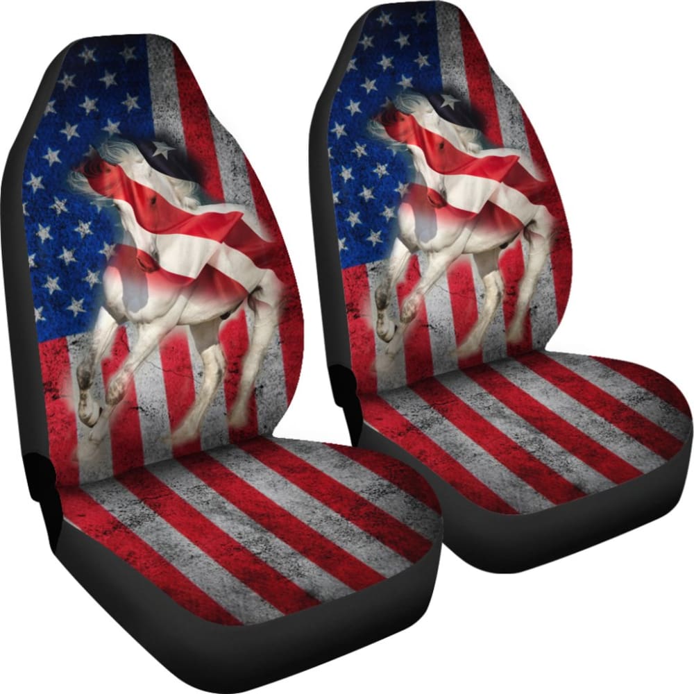 American Flag Big Horse All Protective Car Seat Covers 211103