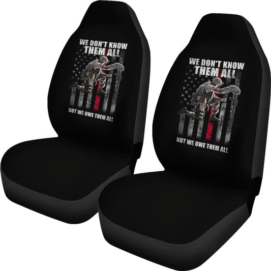 American Flag Soldier We Don’t Know Them All But We Owe Them All Patriotic Car Seat Covers 210206 - YourCarButBetter