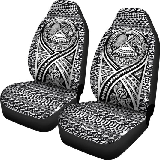 American Samoa Car Seat Cover - American Samoa Seal Polynesian Tattoo Black - 9 174914 - YourCarButBetter