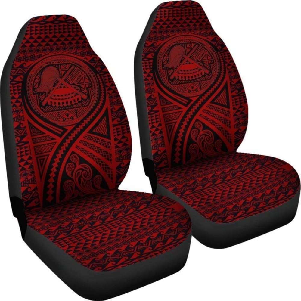 American Samoa Car Seat Cover - American Samoa Seal Polynesian Tattoo Red - 9 174914 - YourCarButBetter