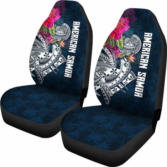 American Samoa Car Seat Covers - Polynesian Hibiscus With Summer Vibes - 232125 - YourCarButBetter