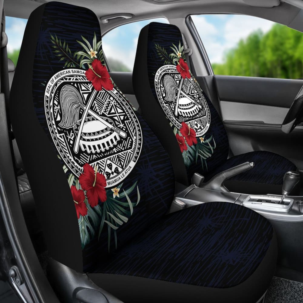 American Samoa Car Seat Covers - American Samoa Seal Hibiscus - 093223 - YourCarButBetter