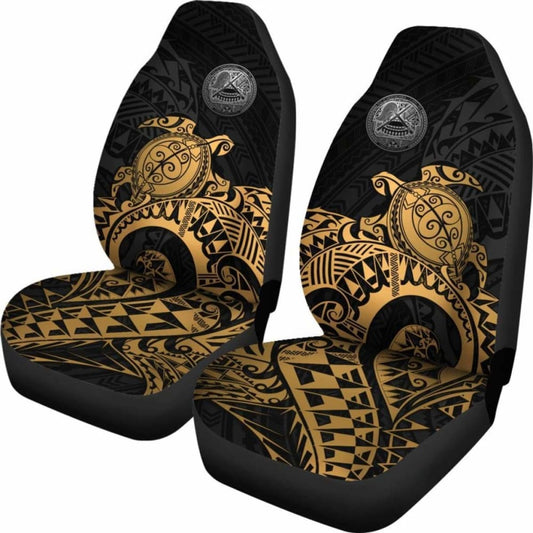American Samoa Car Seat Covers - American Samoa Seal Turtle (Golden) - Amazing 091114 - YourCarButBetter