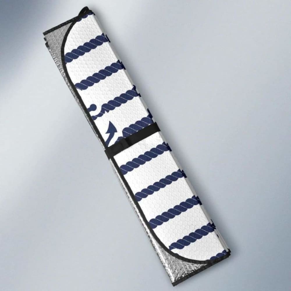 Anchor Rope Nautical Pattern Car Auto Sun Shades 460402 - YourCarButBetter