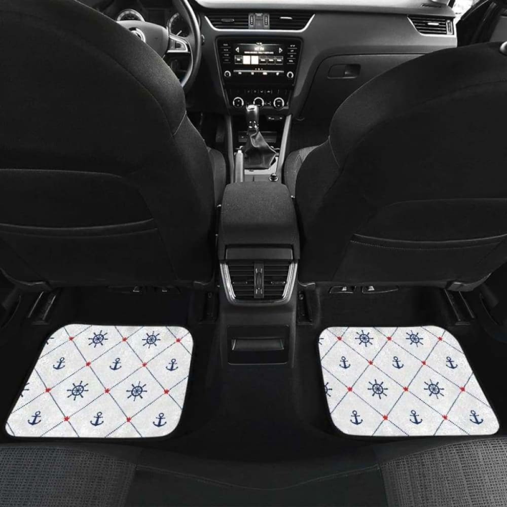 Anchor Rudder Nautical Design Pattern Front And Back Car Mats 192609 - YourCarButBetter