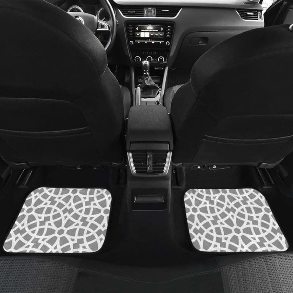 Arabic Gray Pattern Front And Back Car Mats 194013 - YourCarButBetter