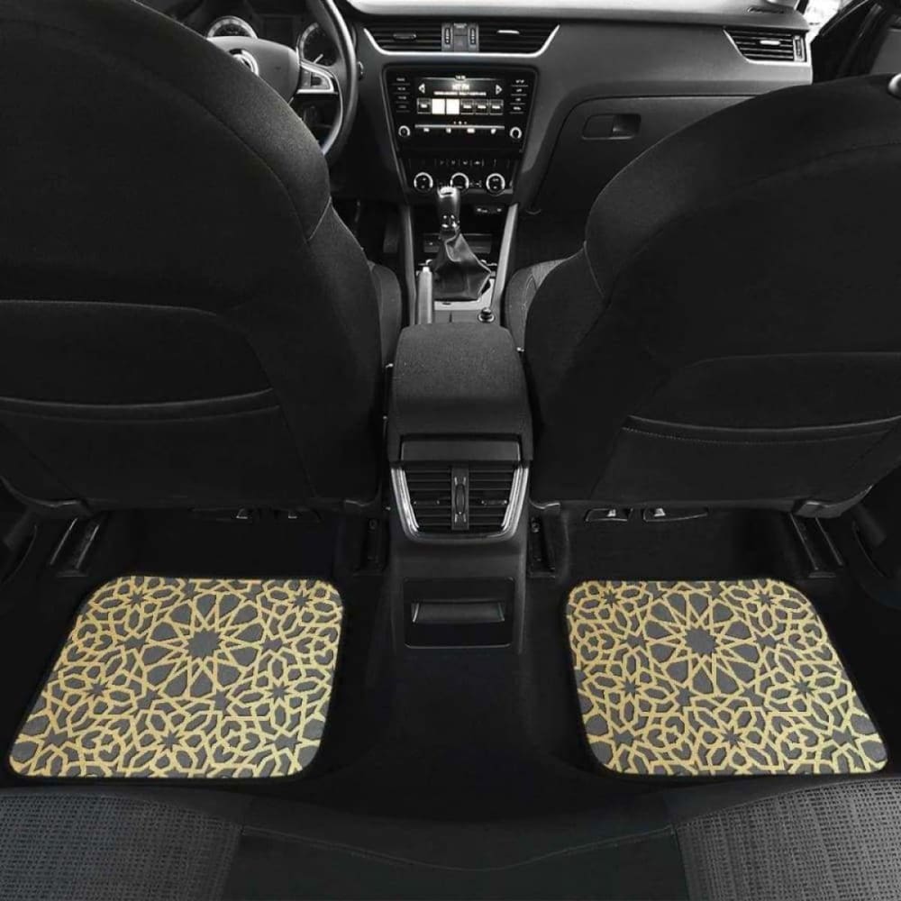Arabic Star Gold Pattern Front And Back Car Mats 194013 - YourCarButBetter