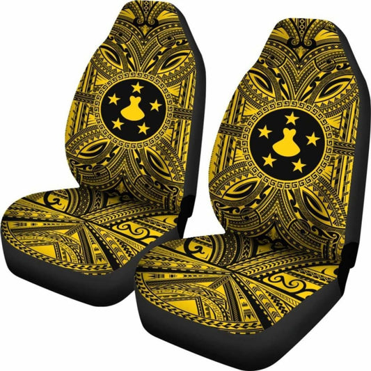Austral Islands Car Seat Cover - Austral Islands Coat Of Arms Polynesian Gold Black 105905 - YourCarButBetter