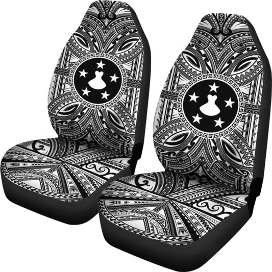 Austral Islands Car Seat Cover - Austral Islands Coat Of Arms Polynesian White Black 105905 - YourCarButBetter