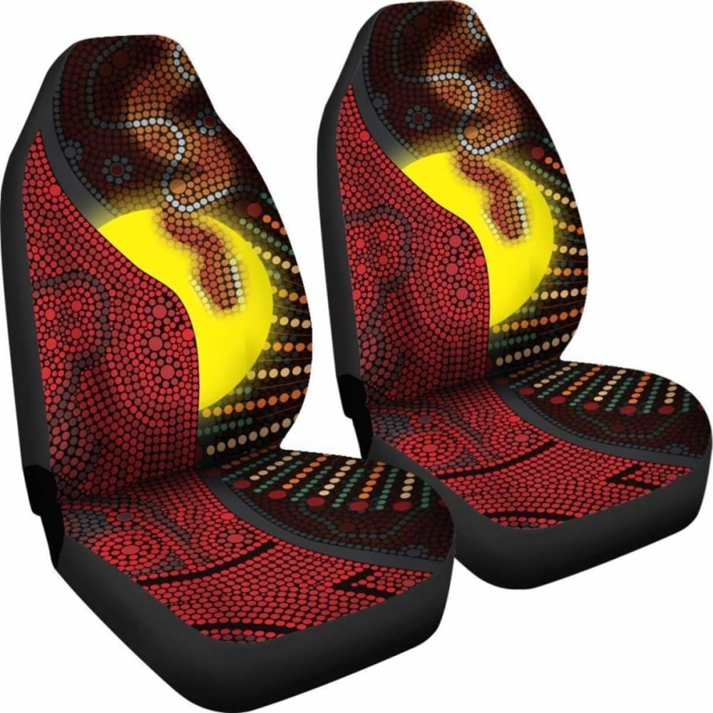Australia Aboriginal Car Seat Covers - Indigenous Snake Sun Dot Painting - 232125 - YourCarButBetter