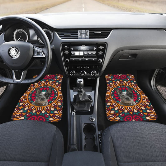 Australian Cattle Dog Colorful Flower Car Floor Mats 211008 - YourCarButBetter