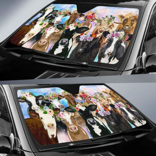 Auto Sun Shades - Cow 17 172609 - YourCarButBetter
