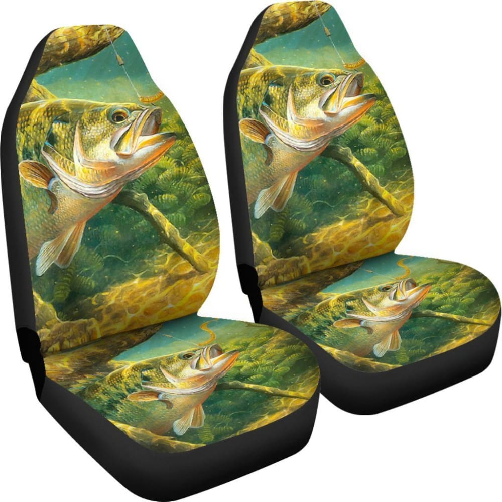 Bass Fish And Bait Car Seat Covers 182417 - YourCarButBetter