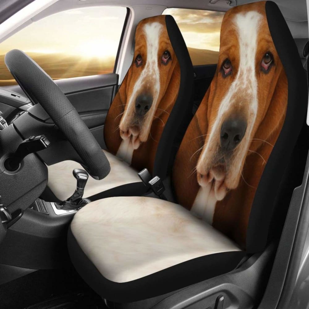 Basset Hound Car Seat Covers Funny Dog Face 200410