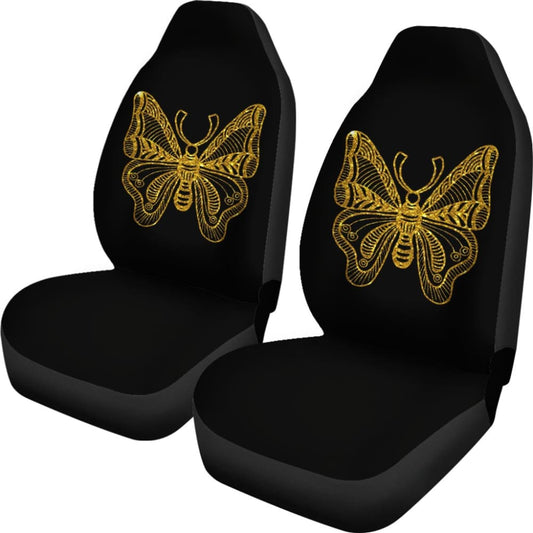 Beautiful Butterfly Gold Custom Car Seat Covers 212203 - YourCarButBetter