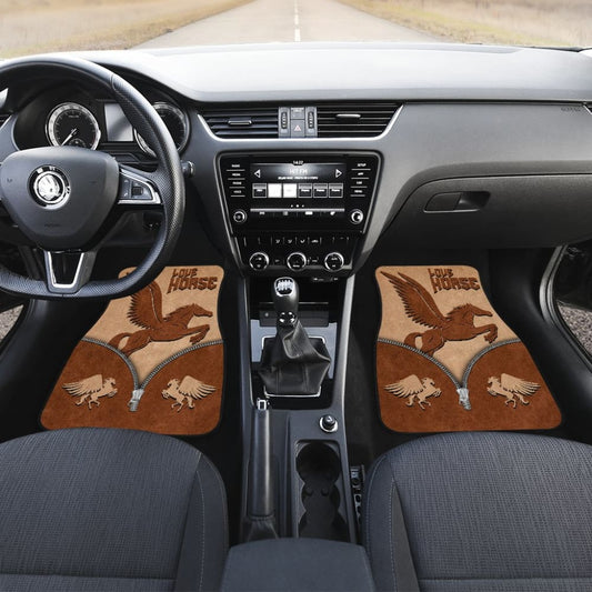 Beautiful Chocolate Horse Print Decor Car Floor Mats 211203