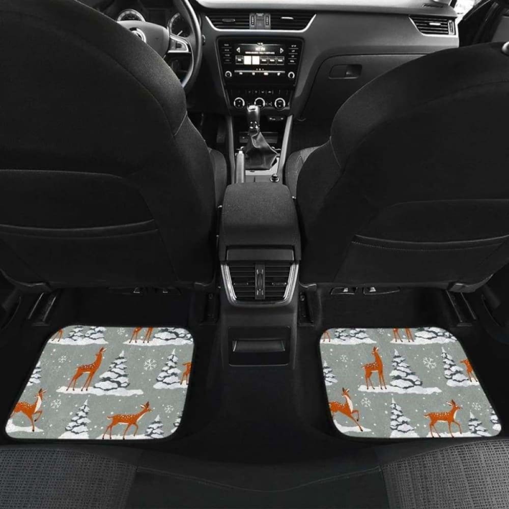 Beautiful Deers Winter Christmas Front And Back Car Mats 161012