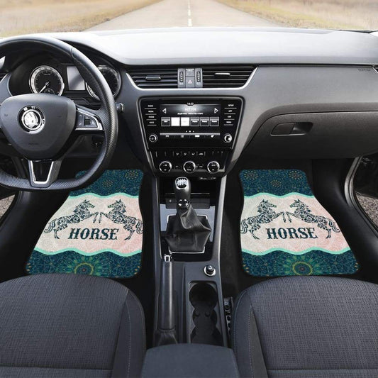 Beautiful Horse Vintage Mandala Car Floor Mats 210303