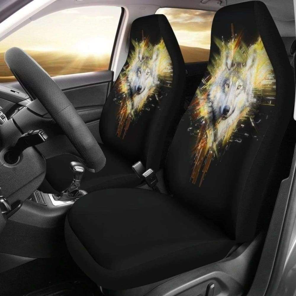 Beauty Wolf Face Car Seat Covers For Wolf Lover 220226
