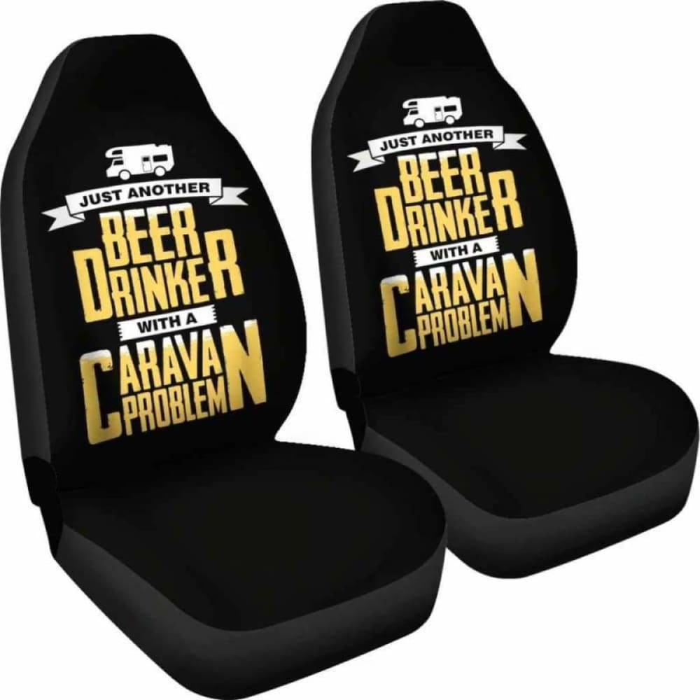 Beer Caravan Problem Car Seat Covers 195016 - YourCarButBetter