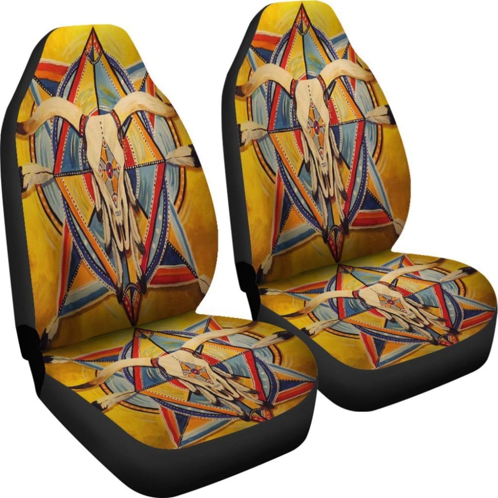 Bison Yellow Native American Car Seat Covers 093223 - YourCarButBetter