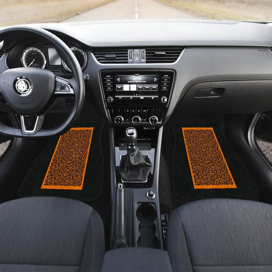 Black And Brown Leopard Skin Print Car Floor Mats 211504 - YourCarButBetter