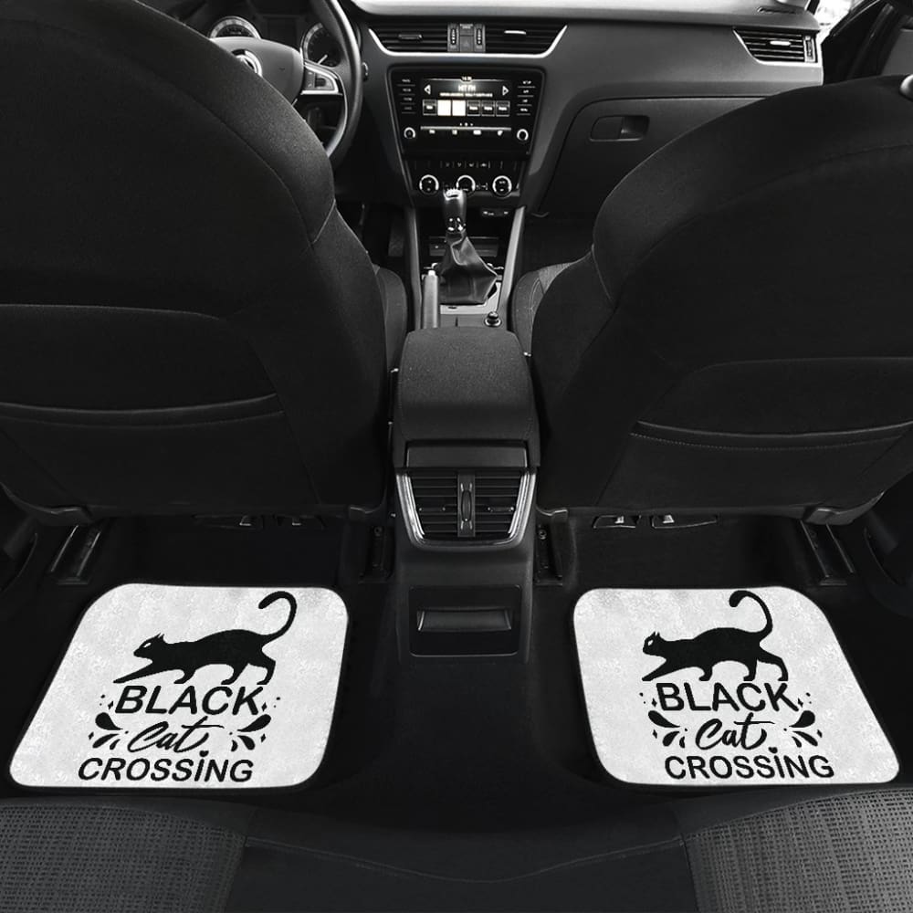 Black Cat Crossing Halloween Gift Car Floor Mats 211110 - YourCarButBetter