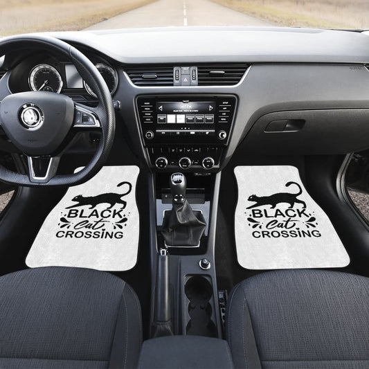 Black Cat Crossing Halloween Gift Car Floor Mats 211110 - YourCarButBetter