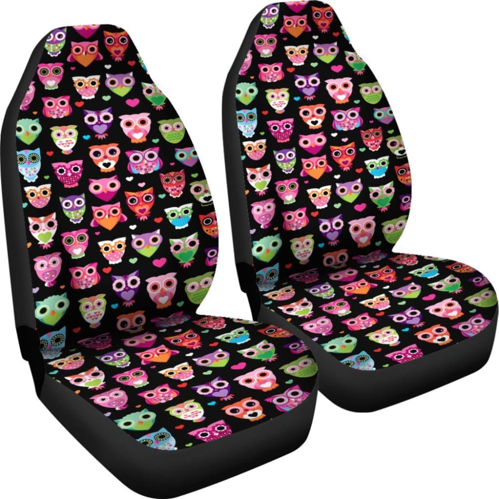 Black Owls Car Seat Cover 094209 - YourCarButBetter