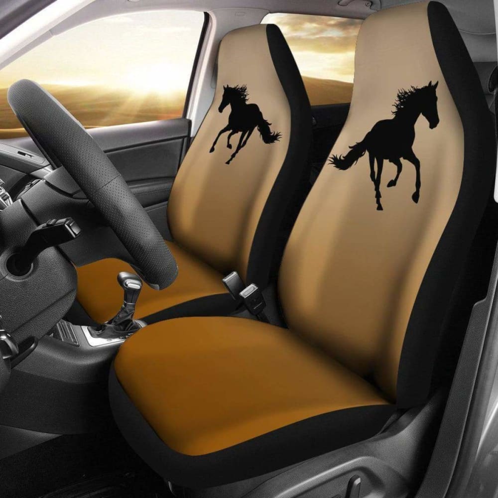 Black Quarter Horse Silhouette Seat Covers 170804