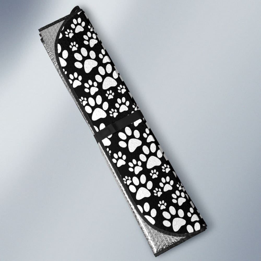 Black Themed Paw Print Car Auto Sun Shades 211901 - YourCarButBetter