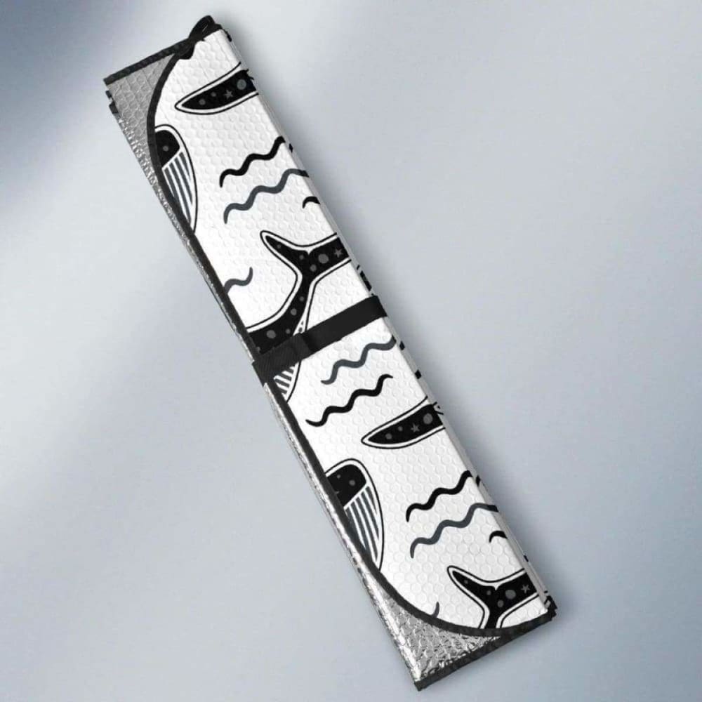 Black Whale Pattern Car Auto Sun Shades 085424 - YourCarButBetter
