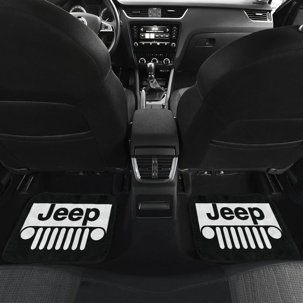 Black White Jeep Offroad Wobble Car Floor Mats Custom 2 211901 - YourCarButBetter